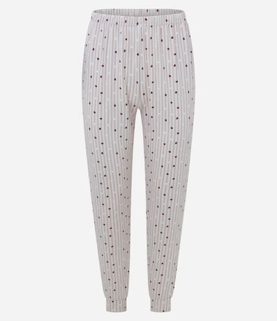 Pijama Larga en Peach Touch con Estamp de Lunares 6