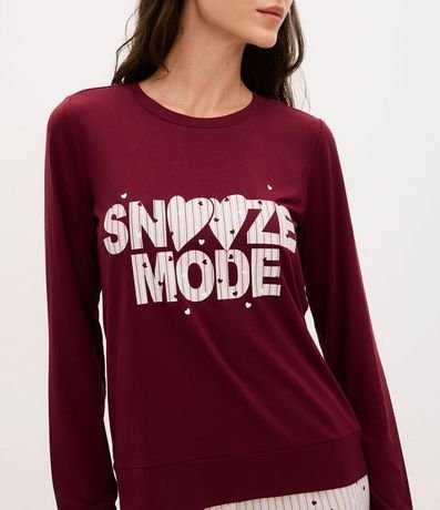 Pijama Larga en Peach Touch con Estamp de Lunares 2