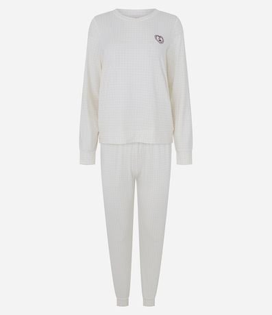 Pijama Largo Peach Touch con Estampa de Cuadros 4