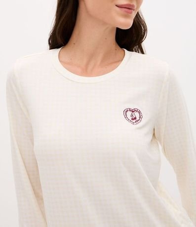 Pijama Largo Peach Touch con Estampa de Cuadros 2