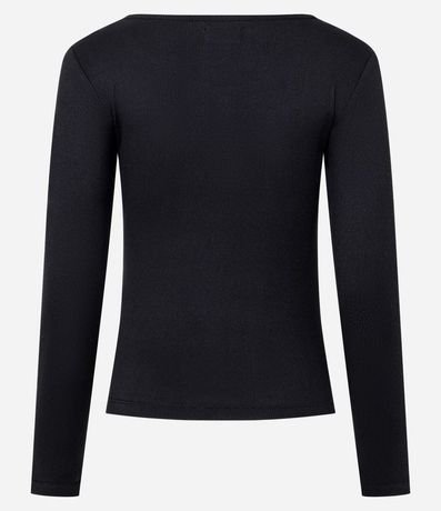 Blusa Pijama Acanalada con Botones en el Cuello Redondo 3