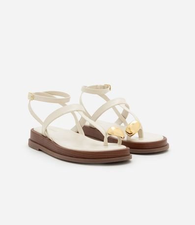 Sandalia Plana Salomé con Detalle Bold 2