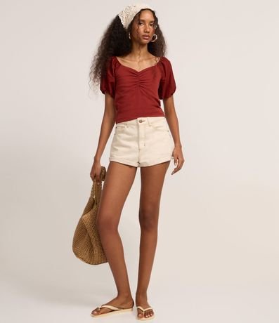 Blusa en Tricolina con Fruncido en el Busto 2