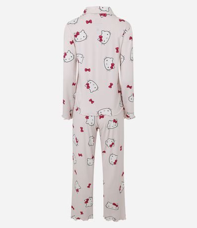 Pijama Americana Larga en Peach Touch con Estampa de Hello Kitty 2