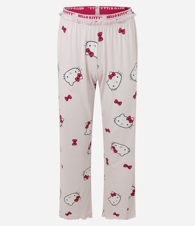 Pijama Americana Larga en Peach Touch con Estampa de Hello Kitty 3