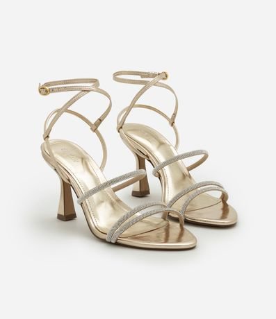 Sandalia con Tiras Finas de Strass y Puntera fina 2