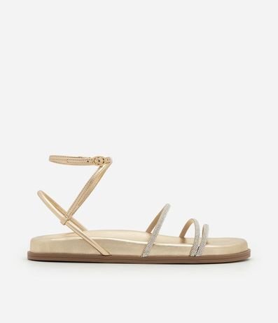 Sandalia Plana Sport Sandal con Tiras de Brillo