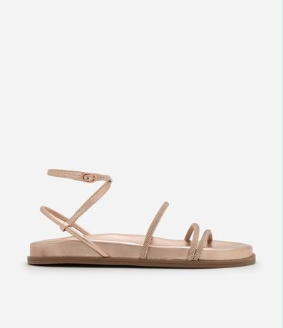 Sandalia Plana Sport Sandal con Tiras de Brillo