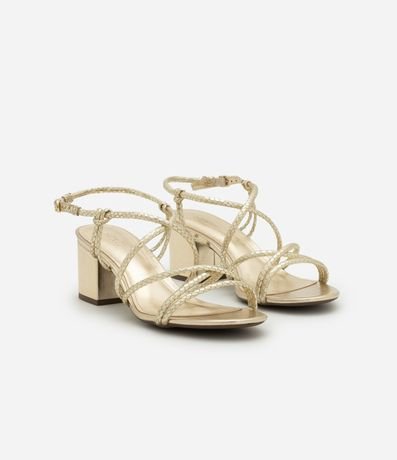 Sandalia de Tiras con Textura Cobra y Salto Bloco 2