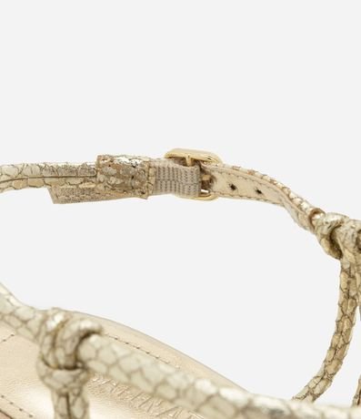 Sandalia de Tiras con Textura Cobra y Salto Bloco 3