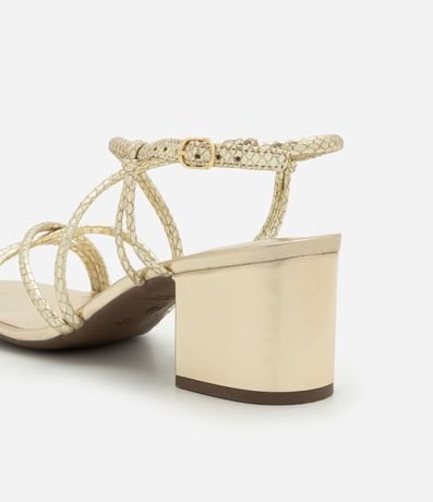 Sandalia de Tiras con Textura Cobra y Salto Bloco 4