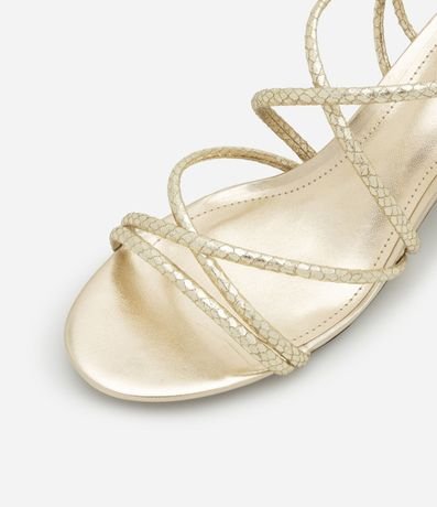 Sandalia de Tiras con Textura Cobra y Salto Bloco 5