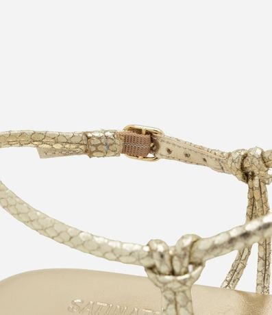 Sandalia Plana con Punta de Hoja y Tiras con Efecto Culebra 3