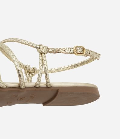 Sandalia Plana con Punta de Hoja y Tiras con Efecto Culebra 4