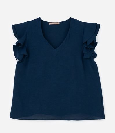 Blusa en Crepé con Volado en el Hombro Curve & Plus Size 4