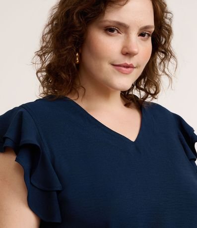 Blusa en Crepé con Volado en el Hombro Curve & Plus Size 3