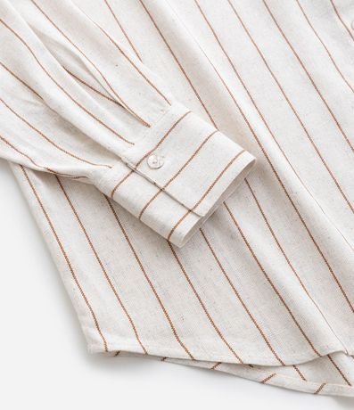 Camisa en Viscolino Rayada con Lacitos en la Espalda Curve & Plus Size 9