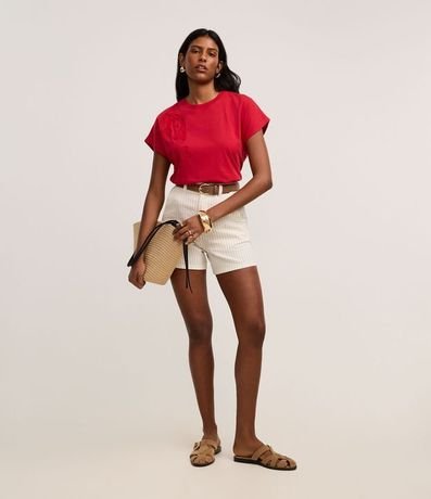 Blusa Slim en Viscosa con Bordado Follaje 2