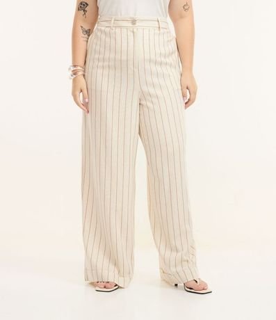 Pantalón Pantalona en Viscolino Listrado Curve & Plus Size 2