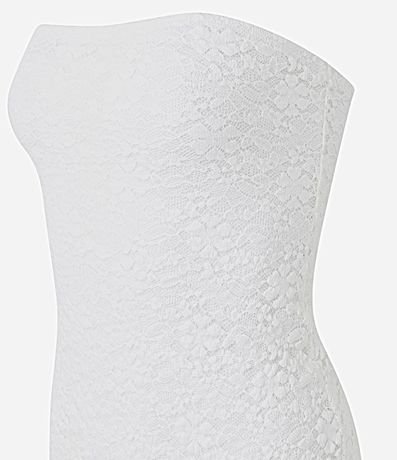 Vestido sin Breteles en Encaje con Volado Asimétrico 5