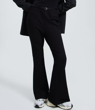 Pantalón Flare en Punto Roma con Cinturón 2