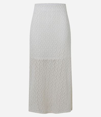 Pollera Midi en Encaje de Efecto Ganchillo 7