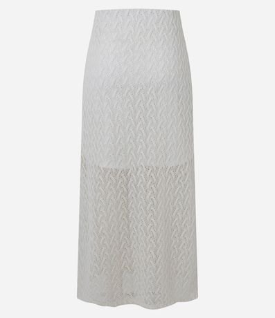 Pollera Midi en Encaje de Efecto Ganchillo 10