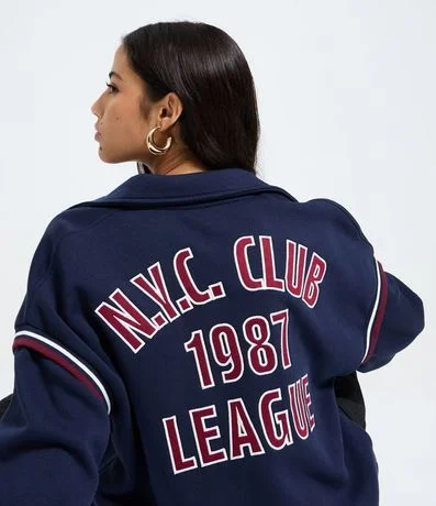 Campera en Algodón con Felpa y Cuello Inglés College Nyc Club 1