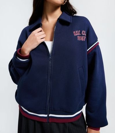 Campera en Algodón con Felpa y Cuello Inglés College Nyc Club 4