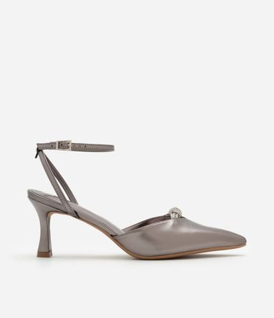 Zapato Tacones con Detalle de Nudo en Strass