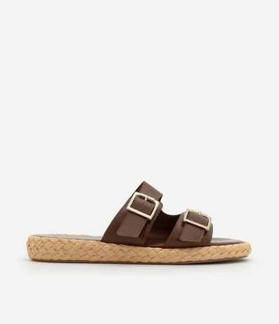 Sandalia Plana Sport Sandal en PU con Suela de Ráfia