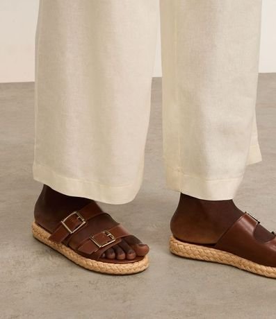 Sandalia Plana Sport Sandal en PU con Suela de Ráfia 2