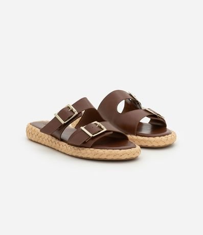 Sandalia Plana Sport Sandal en PU con Suela de Ráfia 3