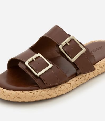 Sandalia Plana Sport Sandal en PU con Suela de Ráfia 4