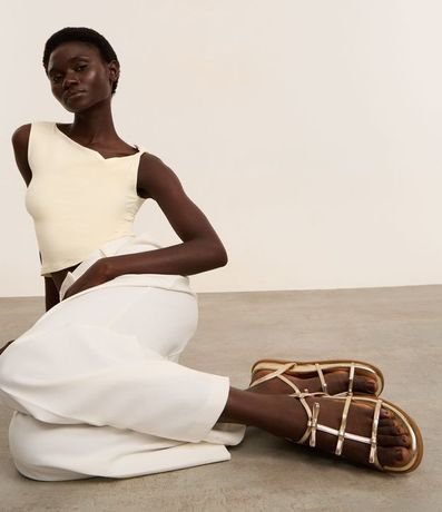 Sandalia Plana con Tiras Finas con Lacitos Aplicados 8