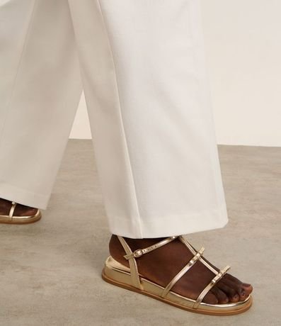 Sandalia Plana con Tiras Finas con Lacitos Aplicados 2