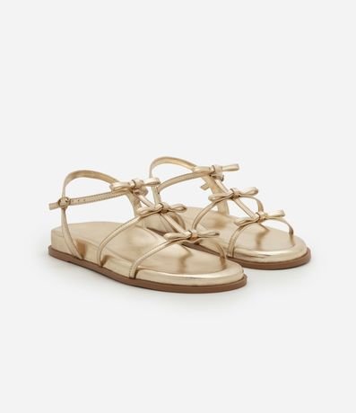 Sandalia Plana con Tiras Finas con Lacitos Aplicados 3