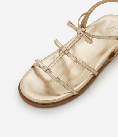 Sandalia Plana con Tiras Finas con Lacitos Aplicados 7