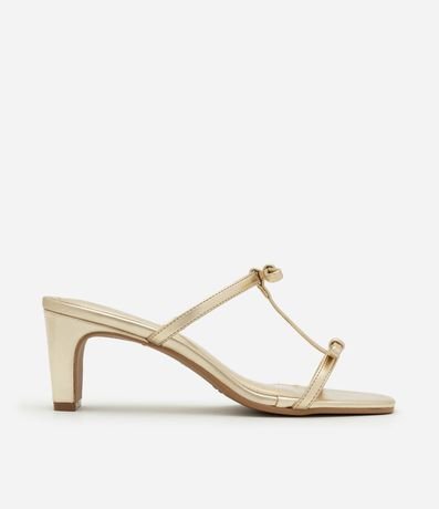 Sandalia Mule con Tiras Finas y Lacitos