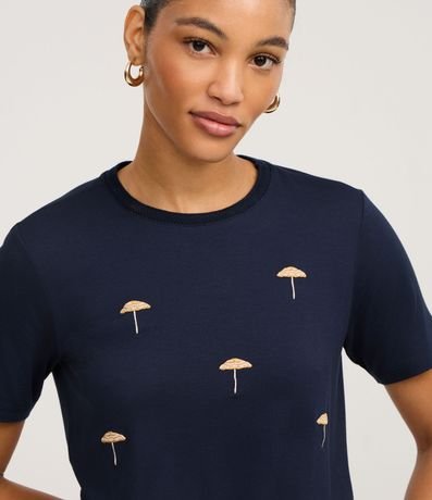 Blusa Slim en Viscolycra con Bordado de Paraguas 3