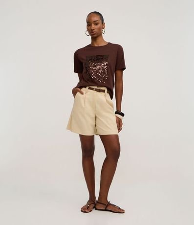 Blusa en Algodón con Bloque de Lentejuelas 2