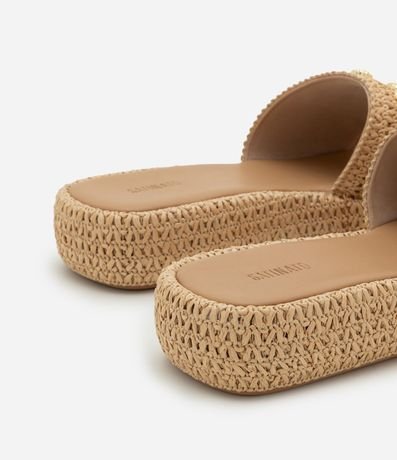 Sandalia Plana Flatform con Textura Trenzada y Colgantes Fondo del Mar 4