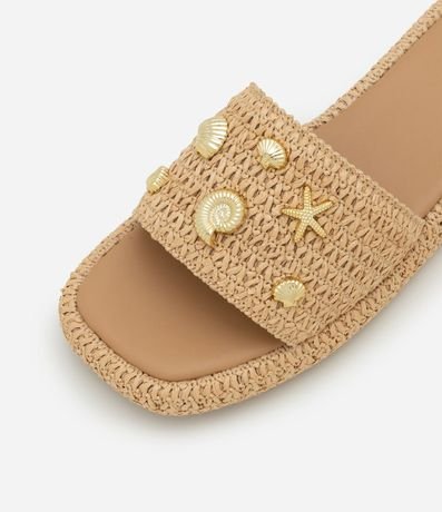 Sandalia Plana Flatform con Textura Trenzada y Colgantes Fondo del Mar 5