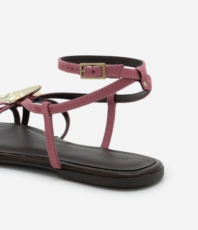 Sandalia Plana en Gamuza con Tiras Finas y Colgante Estrella del Mar 4