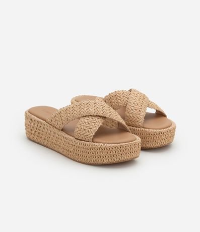 Sandalia Flatform en PU Tresse con Tira Cruzada 2