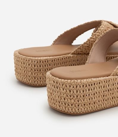 Sandalia Flatform en PU Tresse con Tira Cruzada 4