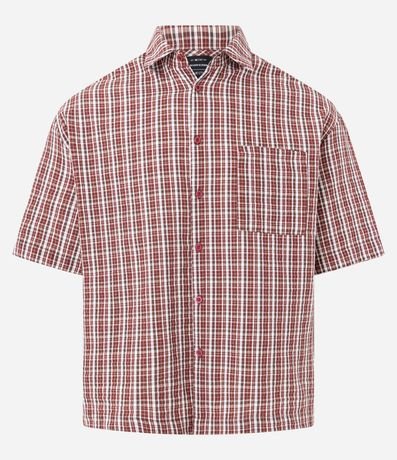 Camisa Oversized en Tricolina con Estampa de Cuadros 5