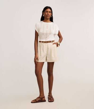 Blusa en Viscosa con Cuello Redondo y Glitter 2