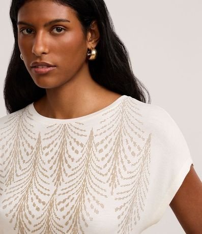 Blusa en Viscosa con Cuello Redondo y Glitter 3