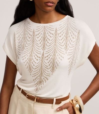 Blusa en Viscosa con Cuello Redondo y Glitter 4